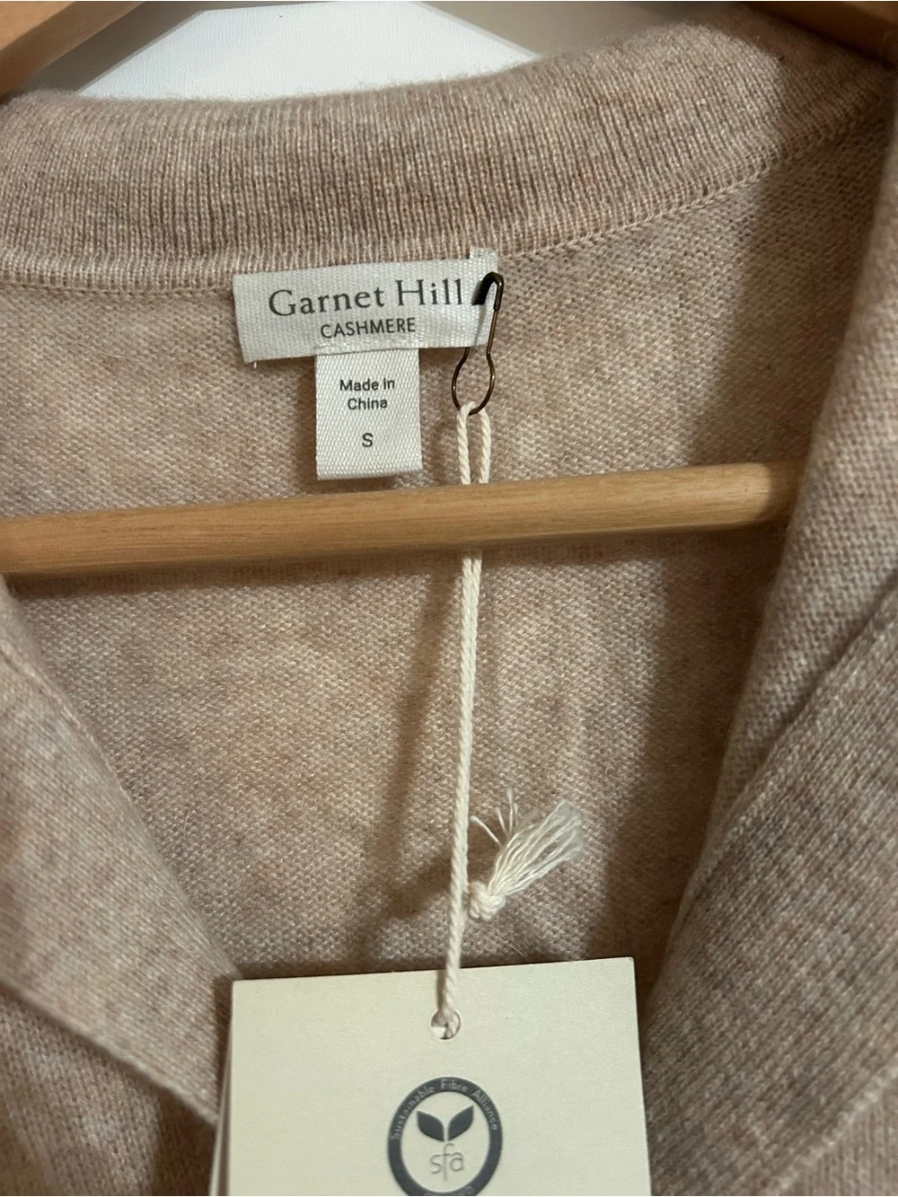 NWT Garnet Hill Washable Cashmere Polo Sweater
